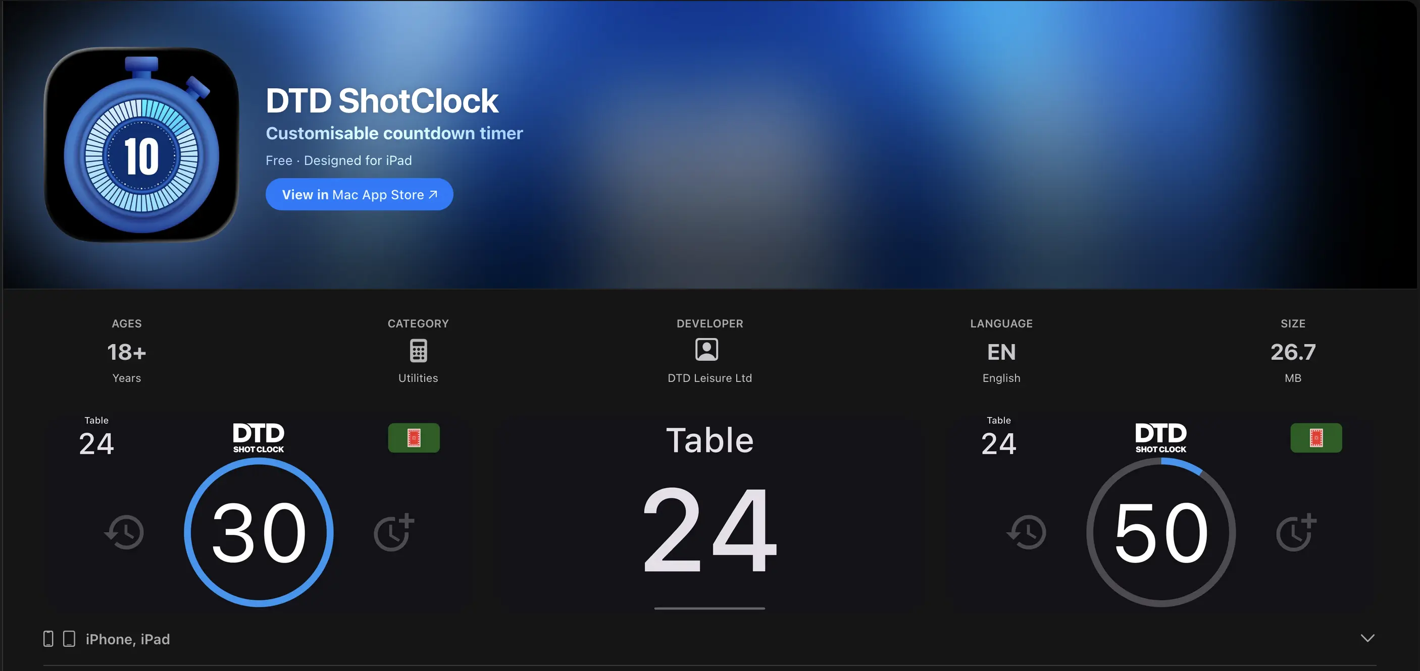 Shotclock AppStore